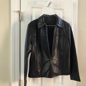 Women's Avanti Black Soft Leather Zipped Jacket 2 Pockets Med. NICE